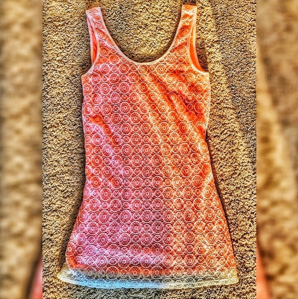 Coveted Clothing Pink and White Crochet Dress - Picture 6 of 6